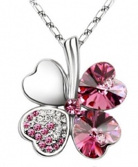 Swarovski Elements Crystal Four Leaf Clover Pendant Necklace 19-CN9034R