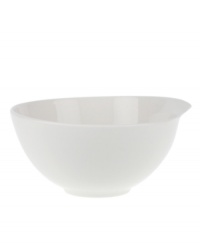 In one fluid motion this round vegetable bowl forms a conversation piece for your tabletop. The organic shape and modern design lend your decor a touch of chic style. In one fluid motion this round vegetable bowl forms a conversation piece for your tabletop. The organic shape and modern design lend your decor a touch of chic style.