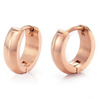 Unique Mens Stainless Steel Hoop Earrings Jewelry Rose Gold