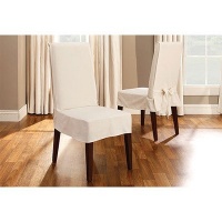 Sure Fit Cotton Duck Shorty Dining Room Chair Slipcover, Natural Sure Fit Cotton Duck Shorty Dining Room Chair Slipcover, Natural