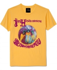 The rock legend who set his guitar on fire now sets your style ablaze with this Jimi Hendrix t-shirt from RIFF. The rock legend who set his guitar on fire now sets your style ablaze with this Jimi Hendrix t-shirt from RIFF.