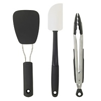 Jump start your collection of kitchen essentials with this handy kitchenware set from OXO, featuring three critical components in every chef's toolbox: tongs, spatula and turner, all of them fully compatible with nonstick cookware. Jump start your collection of kitchen essentials with this handy kitchenware set from OXO, featuring three critical components in every chef's toolbox: tongs, spatula and turner, all of them fully compatible with nonstick cookware.