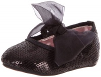 Stuart Weitzman Layette Baby Bling Ballet Flat (Infant/Toddler),Black,2 M US Infant