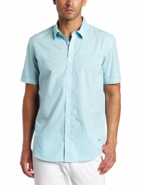 Calvin Klein Sportswear Men's Short Sleeve Voile Mini Check Woven Shirt Calvin Klein Sportswear Men's Short Sleeve Voile Mini Check Woven Shirt