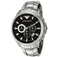 Emporio Armani Men's AR0636 Chronograph Black Dial Stainless Steel Watch Emporio Armani Men's AR0636 Chronograph Black Dial Stainless Steel Watch