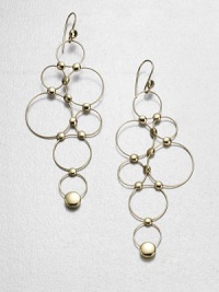 From the Regitze Gold Collection. Delicate open loops connected by golden studs create the look of clustered bubbles in this delicate drop design.18k yellow goldDrop, about 3Ear wireImported