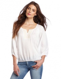 Ella moss Women's Carmen 3/4 Sleeve Top, White, Large Ella moss Women's Carmen 3/4 Sleeve Top, White, Large
