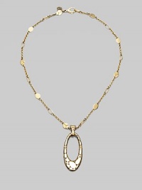 From the Kali Collection. An oval drop pendant with signature dotting hangs from a simple Sautoir chain.18K gold Length, about 18 Pendant length, about 2¼ Pendant width, about ¾ Lobster clasp closure Made in Bali