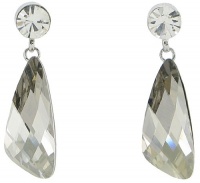 Asymmetrical Crystal Drop Swarovski Elements Crystal Earrings (Clear)