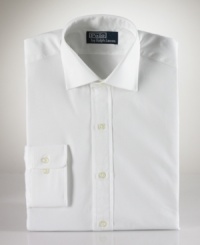 For a tailored, professional look, go for this handsome button down shirt, featuring a tailored fit with a contoured torso, narrow armholes and barrel cuffs. Crafted from fine cotton using single-needle stitching. Regent collar, button cuff and round hem. Embroidered logo at left chest. For a tailored, professional look, go for this handsome button down shirt, featuring a tailored fit with a contoured torso, narrow armholes and barrel cuffs. Crafted from fine cotton using single-needle stitching. Regent collar, button cuff and round hem. Embroidered logo at left chest.
