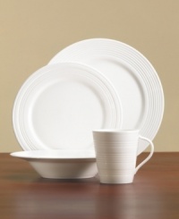 Find style and substance in the Tin Can Alley accent plate. Concentric grooves – seven degrees – give the Lenox dinnerware its edge in versatile white bone china. Find style and substance in the Tin Can Alley accent plate. Concentric grooves – seven degrees – give the Lenox dinnerware its edge in versatile white bone china.