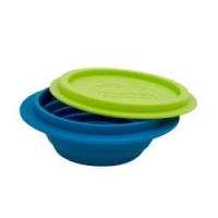 Make My Day All Gone Collapsible Bowl, Blue and Lime