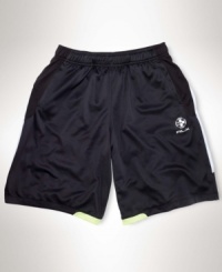 Comfortable on the courts and off, a soft basketball short is designed in water-repellent moisture-wicking microfiber for the utmost protection during active days. Comfortable on the courts and off, a soft basketball short is designed in water-repellent moisture-wicking microfiber for the utmost protection during active days.