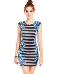 A cool print lends uber-graphic style to BeBop's rockin' bodycon dress. A cool print lends uber-graphic style to BeBop's rockin' bodycon dress.