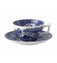 A charming rendering of the Italian countryside. Part of Spode's Blue Italian collection, this tea cup has vivid hues on creamy earthenware that radiate old-world charm. A charming rendering of the Italian countryside. Part of Spode's Blue Italian collection, this tea cup has vivid hues on creamy earthenware that radiate old-world charm.