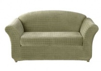 Sure Fit Stretch Squares 2-Piece Loveseat Slipcover, Fern Sure Fit Stretch Squares 2-Piece Loveseat Slipcover, Fern