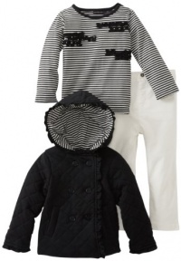Calvin Klein Girls 2-6X Quilted Jacket With Tee And Pant Calvin Klein Girls 2-6X Quilted Jacket With Tee And Pant