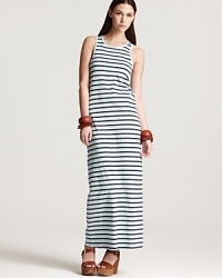 Sail the high style seas in this nautical striped Theory maxi dress, perfect for oceanic adventures and marina dates alike. Sail the high style seas in this nautical striped Theory maxi dress, perfect for oceanic adventures and marina dates alike.