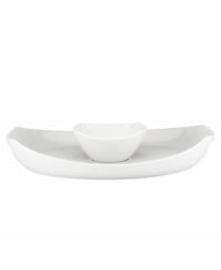 Feature modern elegance on your menu with the Classic Fjord chip and dip from Dansk's collection of serveware and serving dishes. The set serves up glossy white porcelain in fluid shapes that keep tables looking totally fresh. Feature modern elegance on your menu with the Classic Fjord chip and dip from Dansk's collection of serveware and serving dishes. The set serves up glossy white porcelain in fluid shapes that keep tables looking totally fresh.