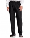 Haggar Men's Textured Stria Pleat Front Dress Pant