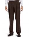 Haggar Men's Repreve Stria Hidden Expandable Waist Pleat Front Dress Pant