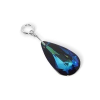 Sterling Silver Teardrop Bremuda Blue Authentic crystal 1.5 inch Long Pendant Made with Swarovski Elements Sterling Silver Teardrop Bremuda Blue Authentic crystal 1.5 inch Long Pendant Made with Swarovski Elements