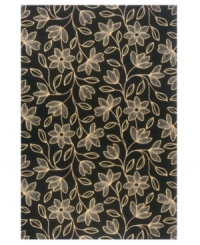 Black and white pair up for a look that's sweet and chic! Pretty cream florals populate this black rug from Momeni's Capri collection, resulting in a whimsical look that's straight out of a fairy tale. Hand carving adds exquisite detail to this rug's antique-style charm. Black and white pair up for a look that's sweet and chic! Pretty cream florals populate this black rug from Momeni's Capri collection, resulting in a whimsical look that's straight out of a fairy tale. Hand carving adds exquisite detail to this rug's antique-style charm.