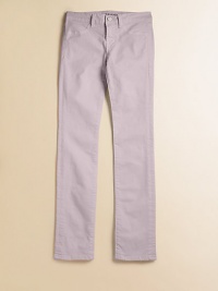 Cotton-rich stretch chinos, tailored with the lean-legged look she loves.Button closureWaistband with belt loopsZip flyFront slash pocketsBack patch pockets98% cotton/2% spandexMachine washMade in the USA of imported fabric Cotton-rich stretch chinos, tailored with the lean-legged look she loves.Button closureWaistband with belt loopsZip flyFront slash pocketsBack patch pockets98% cotton/2% spandexMachine washMade in the USA of imported fabric