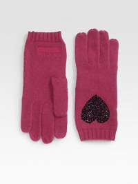 Crafted from a beautiful gypsy yarn crochet, these ultra-cozy, ultra-plush gloves are designed with a jeweled appliqué heart.Wool/Rayon/Nylon/CashmerePull-on styleLength, about 8Dry cleanImported Crafted from a beautiful gypsy yarn crochet, these ultra-cozy, ultra-plush gloves are designed with a jeweled appliqué heart.Wool/Rayon/Nylon/CashmerePull-on styleLength, about 8Dry cleanImported