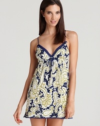 Juicy Couture brings the chemise into the '70s trend in a retro, paisley print. Juicy Couture brings the chemise into the '70s trend in a retro, paisley print.