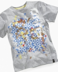 Abstract style. He can pull on this graphic t-shirt from DKNY to make his casual look more contemporary. Abstract style. He can pull on this graphic t-shirt from DKNY to make his casual look more contemporary.