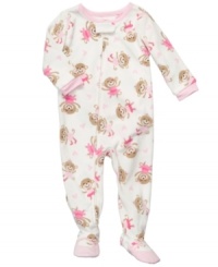 She'll dance her way into dreamworld in this fun, comfortable ballerina footed coverall from Carter's. She'll dance her way into dreamworld in this fun, comfortable ballerina footed coverall from Carter's.