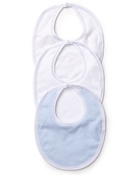 Bundled in a chic logo bag, this adorable bib set makes dinnertime a more stylish affair. Bundled in a chic logo bag, this adorable bib set makes dinnertime a more stylish affair.