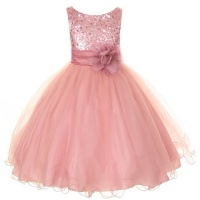 Kids Dream Rose Sequin Double Mesh Flower Girl Dress Little Girl 2T-14 Kids Dream Rose Sequin Double Mesh Flower Girl Dress Little Girl 2T-14