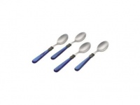Rosanna Pearlized Blue Napoleon Espresso Spoons, Set of 4 Rosanna Pearlized Blue Napoleon Espresso Spoons, Set of 4