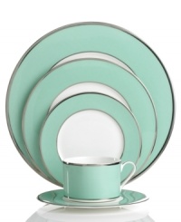 Full of possibilities, the Color Studio place settings from Mikasa boast bands of turquoise and platinum in timeless bone china. Keep it simple or make it pop with fun patterned accessories. Full of possibilities, the Color Studio place settings from Mikasa boast bands of turquoise and platinum in timeless bone china. Keep it simple or make it pop with fun patterned accessories.