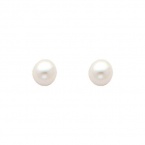 .925 Sterling Silver Rhodium Plated 4mm Pearl Stud Earrings with Screw-back for Children & Women
