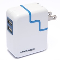 PowerGen Dual USB 3.1A 15w Travel Wall Charger with Swivel plug for Apple iPad 2, New iPad 3, iPhone 5 4s 4 3 3Gs, HTC Samsung Motorola Android Phones (USB Cable NOT included) - white PowerGen Dual USB 3.1A 15w Travel Wall Charger with Swivel plug for Apple iPad 2, New iPad 3, iPhone 5 4s 4 3 3Gs, HTC Samsung Motorola Android Phones (USB Cable NOT included) - white