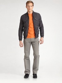 EXCLUSIVELY AT SAKS. Revved-up urban appeal for the roadway and sidewalk alike, shaped in lightweight nylon with front button detail and a double-layered collar. Zip frontZippered front pocketsRibbed knit collar, cuffs and hemAbout 27 from shoulder to hemPolyesterDry cleanImported EXCLUSIVELY AT SAKS. Revved-up urban appeal for the roadway and sidewalk alike, shaped in lightweight nylon with front button detail and a double-layered collar. Zip frontZippered front pocketsRibbed knit collar, cuffs and hemAbout 27 from shoulder to hemPolyesterDry cleanImported