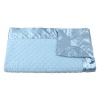 My Blankee Baby Dot Velour Blanket with Satin Trim, Blue