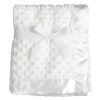 Baby Starters Textured Dot Blanket with Satin Trim, White
