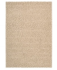 A blizzard of soft spots linger in between imperfect lines, creating beautiful harmony against a gentle sand-hued ground. Hand tufted from 100% natural wool, this plush Calvin Klein rug is crafted using the cut-and-loop pile technique that creates a unique matte surface texture. A blizzard of soft spots linger in between imperfect lines, creating beautiful harmony against a gentle sand-hued ground. Hand tufted from 100% natural wool, this plush Calvin Klein rug is crafted using the cut-and-loop pile technique that creates a unique matte surface texture.