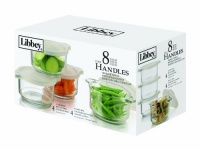 Libbey 15.9-Ounce Handled Storage Containers with Plastic Lids, 8-Piece Set Libbey 15.9-Ounce Handled Storage Containers with Plastic Lids, 8-Piece Set