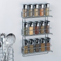 Organize It All 3-Tier Wall-Mounted Spice Rack - Chrome (1812) Organize It All 3-Tier Wall-Mounted Spice Rack - Chrome (1812)