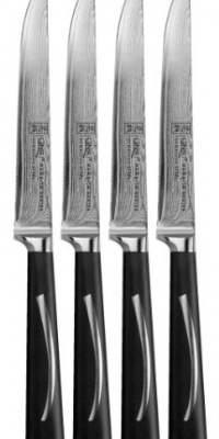 Ginsu Hanaita Series 33 Layer Japanese VG-1 Core Damascus Stainless Steel Set of Four 5-InchSteak Knives 5901 Ginsu Hanaita Series 33 Layer Japanese VG-1 Core Damascus Stainless Steel Set of Four 5-InchSteak Knives 5901
