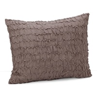 A coordinating decorative pillow in bands of airy, ruched silk charmeuse. A coordinating decorative pillow in bands of airy, ruched silk charmeuse.