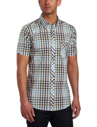 Ben Sherman Men's Short Sleeve Multicolored Gingham Woven Shirt Ben Sherman Men's Short Sleeve Multicolored Gingham Woven Shirt