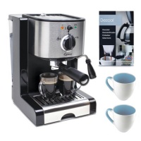 Capresso Ec100 Pump Espresso and Cappuccino Machine - Refurbished + 16 Oz. Stoneware Coffee Mug - Baby Blue + Urnex Dezcal Home Activated Coffee/ Espresso Descaler Capresso Ec100 Pump Espresso and Cappuccino Machine - Refurbished + 16 Oz. Stoneware Coffee Mug - Baby Blue + Urnex Dezcal Home Activated Coffee/ Espresso Descaler