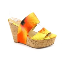 New/Display Nine West Larysa Open Toe Wedge Sandals Shoes Orange Womens New/Display Nine West Larysa Open Toe Wedge Sandals Shoes Orange Womens