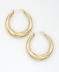 Textured twists on 14k yellow gold lend a touch of modern chic to a classic style. Textured twists on 14k yellow gold lend a touch of modern chic to a classic style.